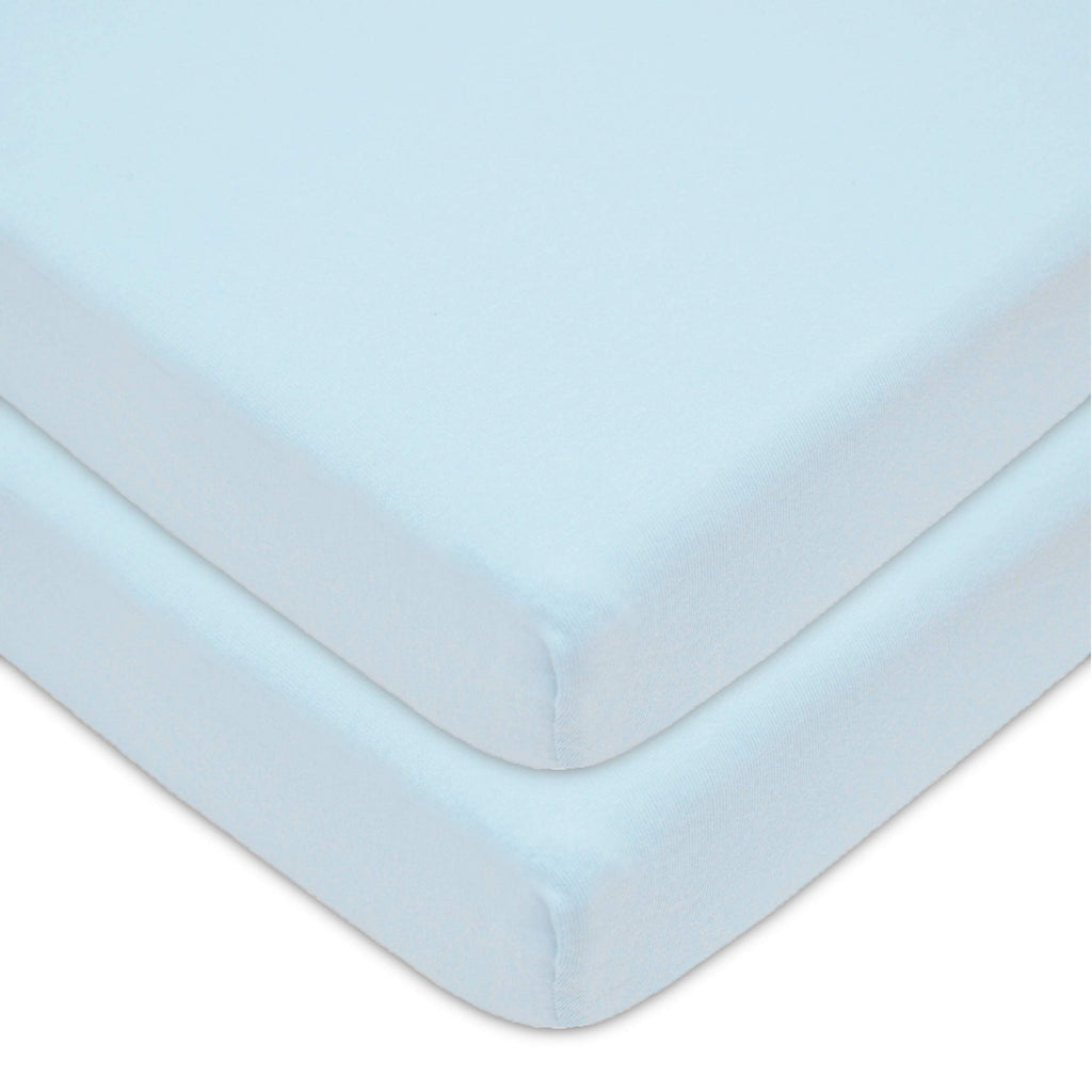 2 Pack Fitted Mini Crib Sheets 38x24" Blue B2157
