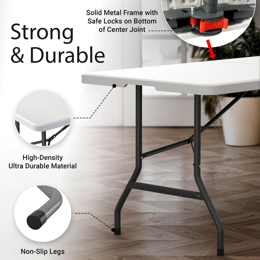 6 Feet Foldable Table with Steel Legs J8171
