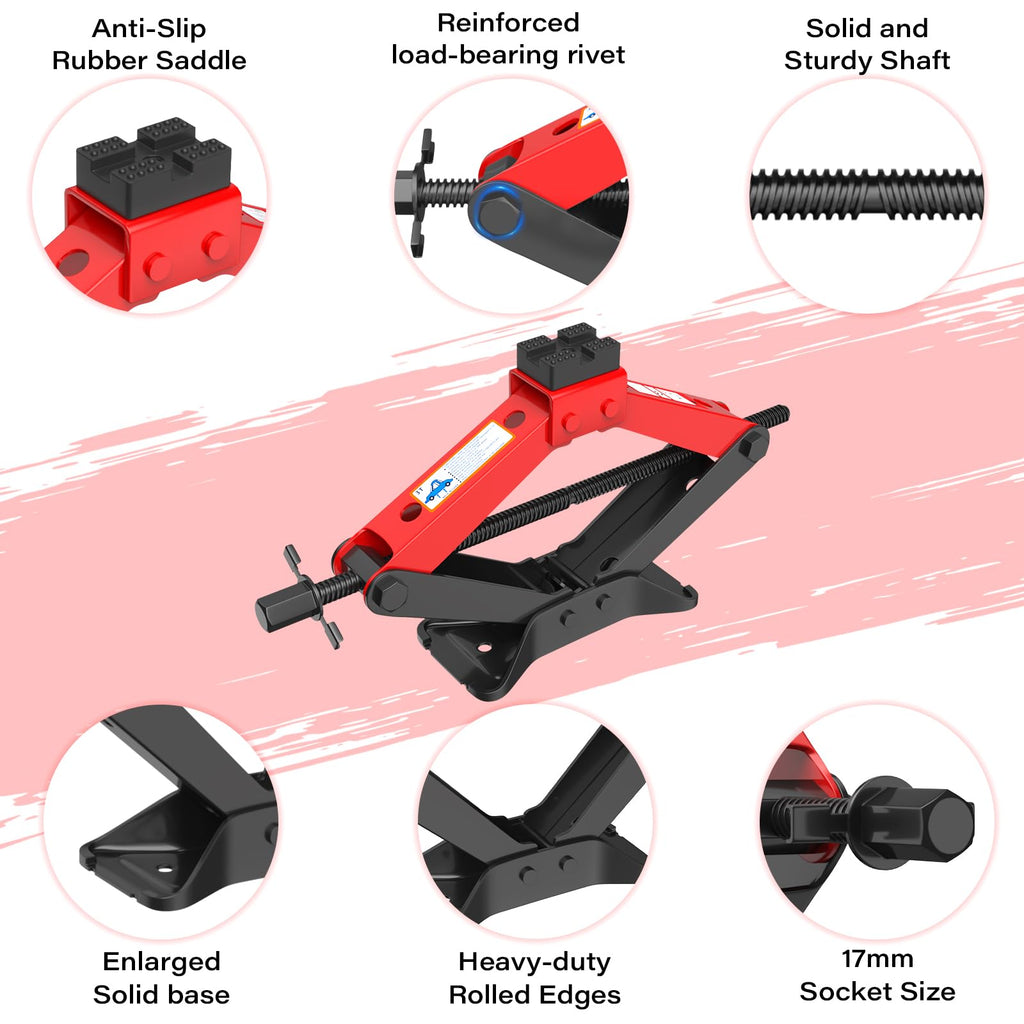 3 Ton Heavy Duty Scissor Jack Kit with Lug Wrench G130430