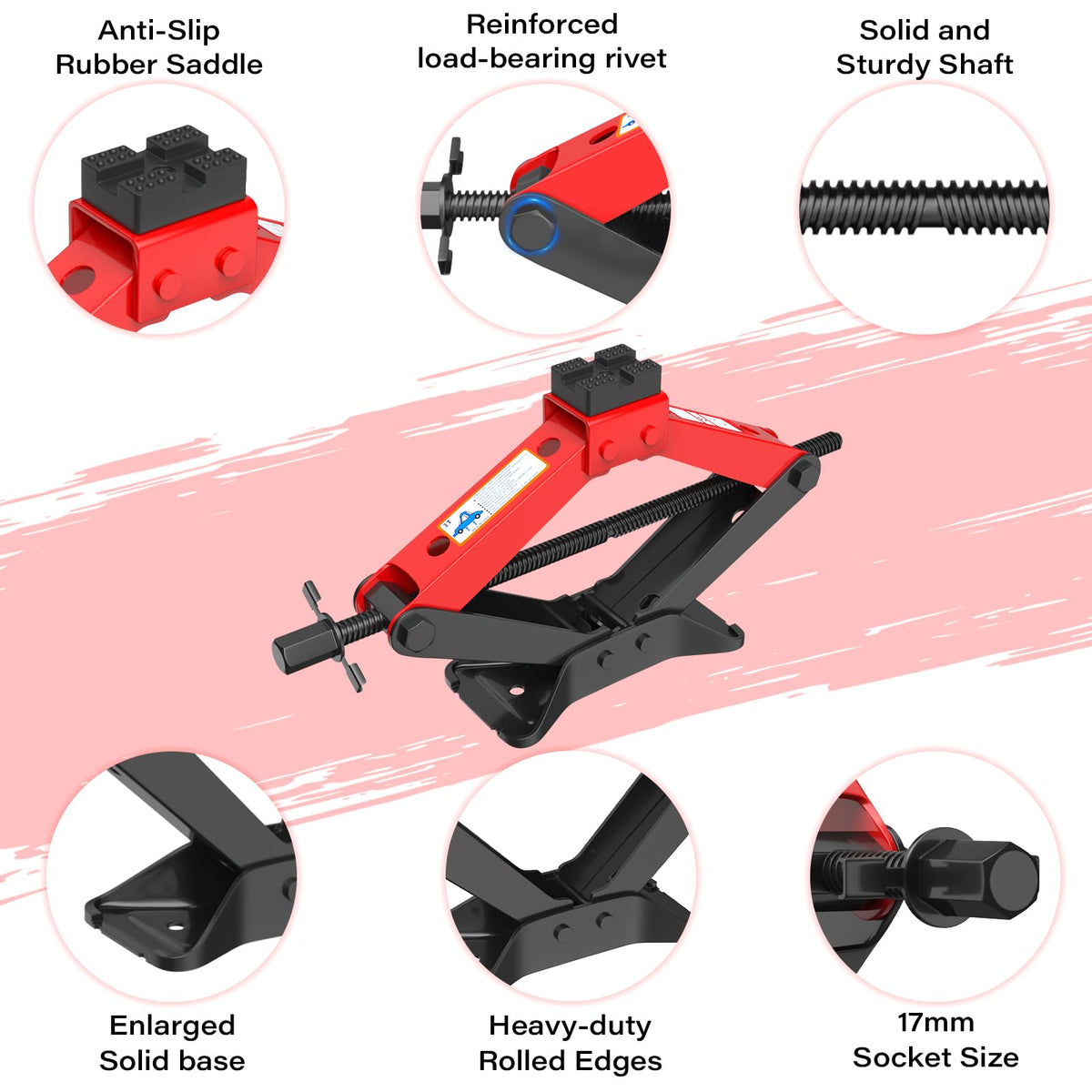3 Ton Heavy Duty Scissor Jack Kit with Lug Wrench G130430
