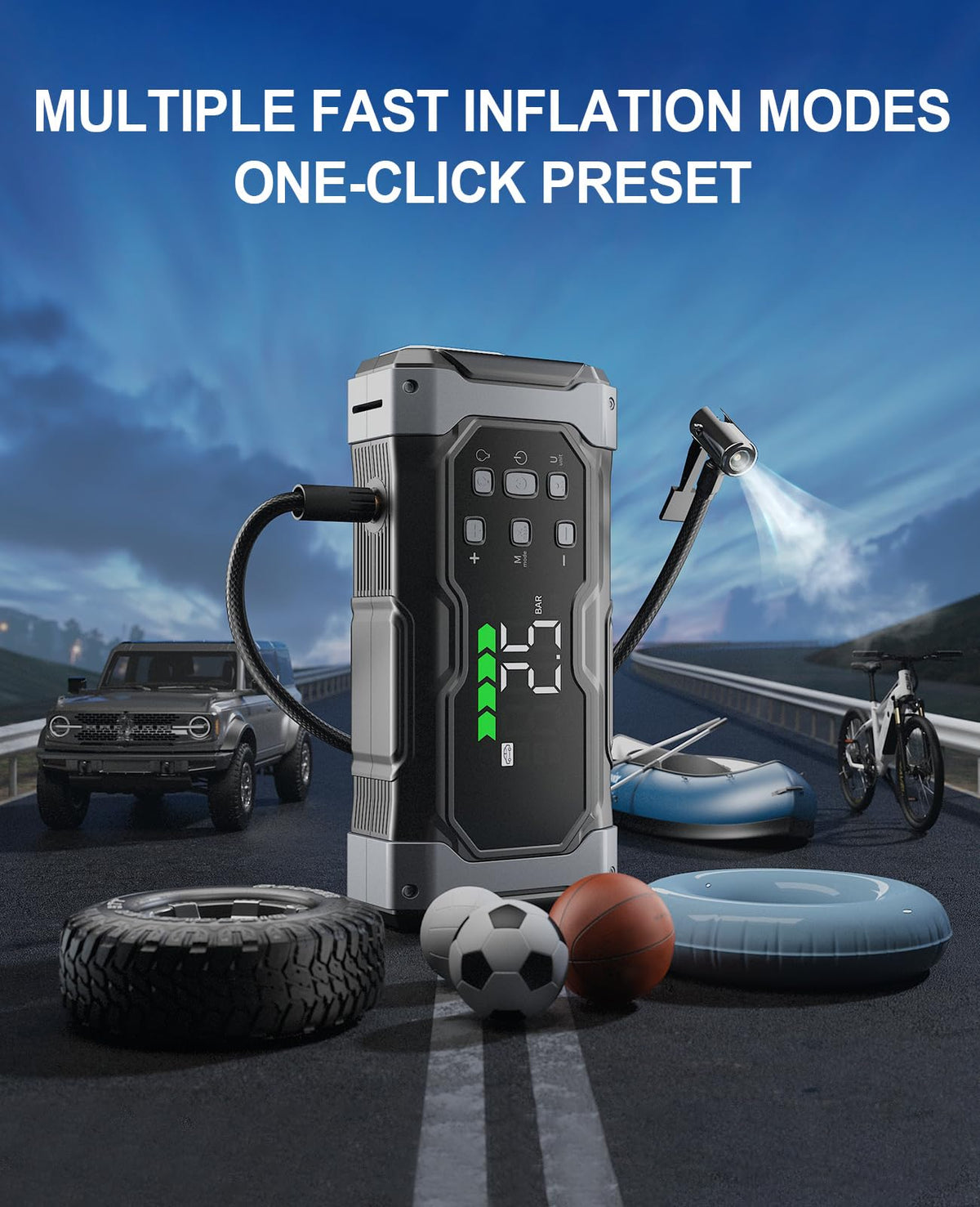 12V Portable Car Jump Starter with 150PSI Air Compressor N61755