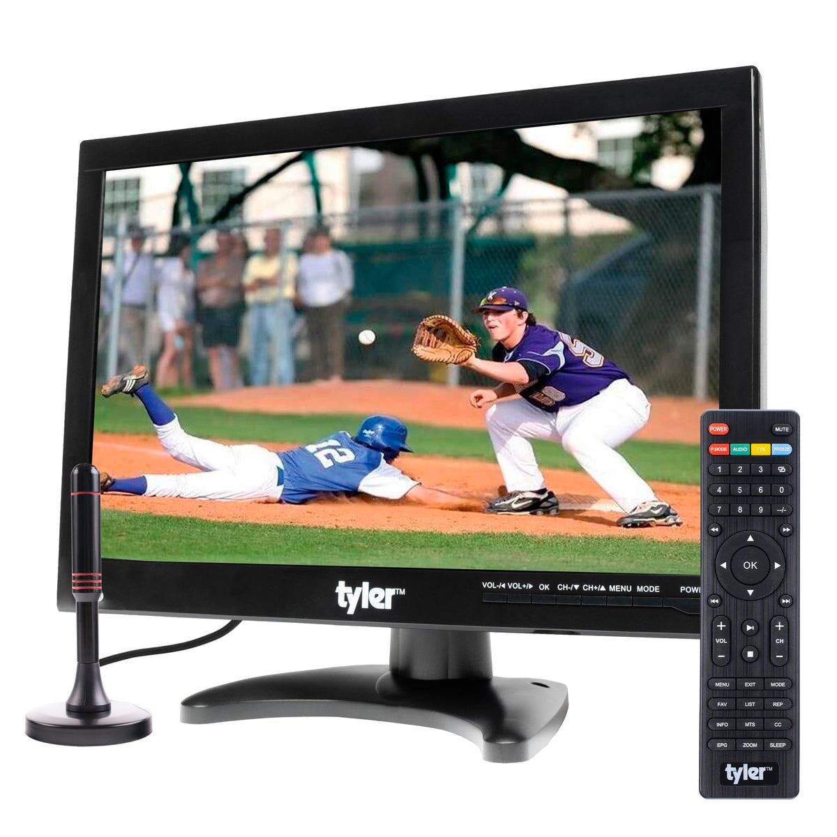 14” Portable LCD TV Monitor 1080P Rechargeable Battery Operated with Remote Control K24261