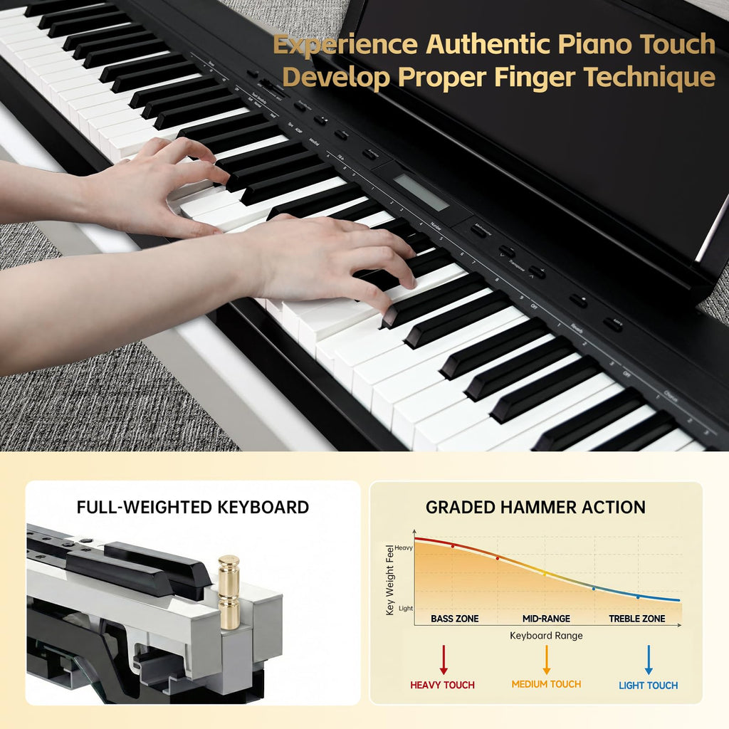 88 Key Weighted Digital Piano with Graded Hammer Action W126