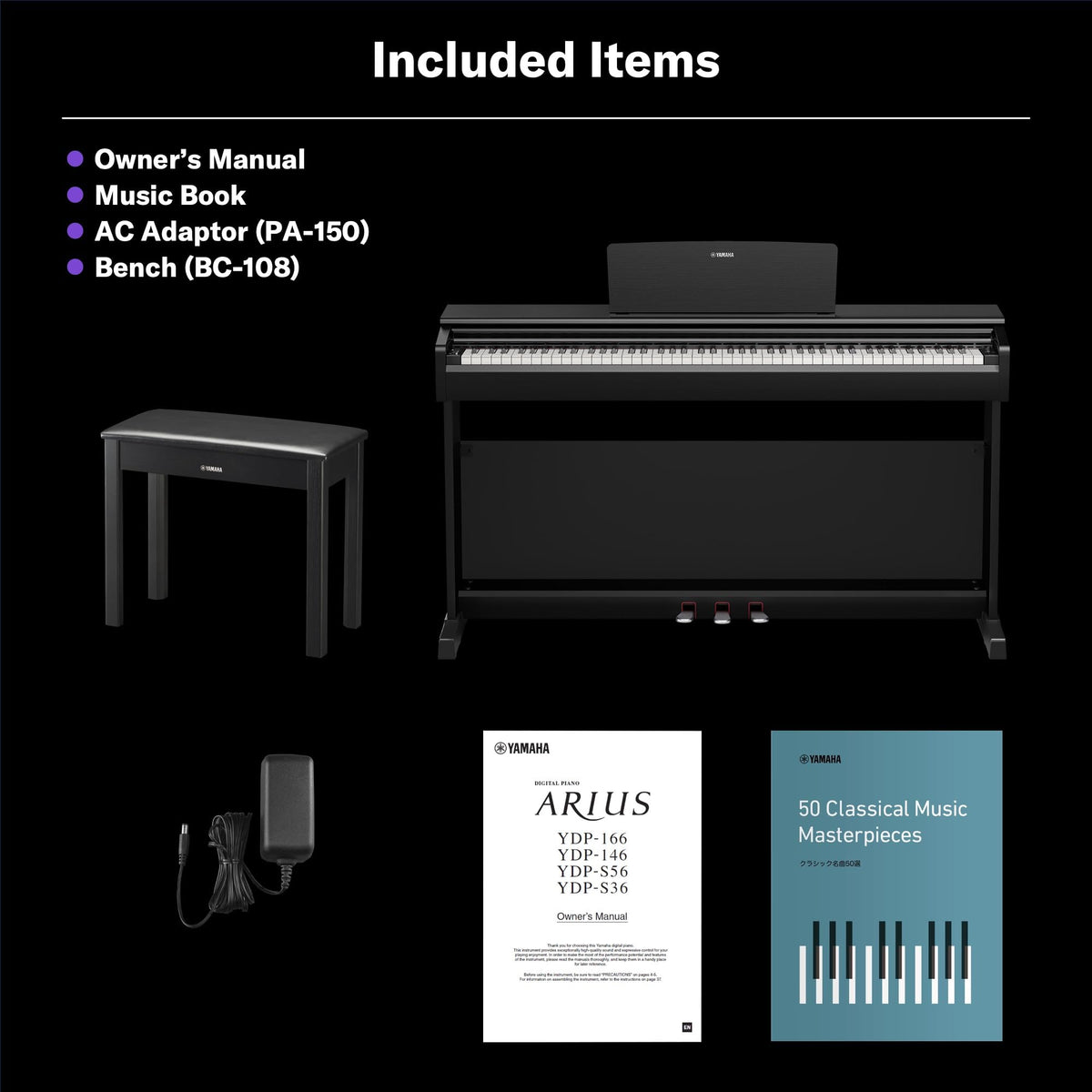 88-Key Weighted Digital Piano Keyboard with Bench W107