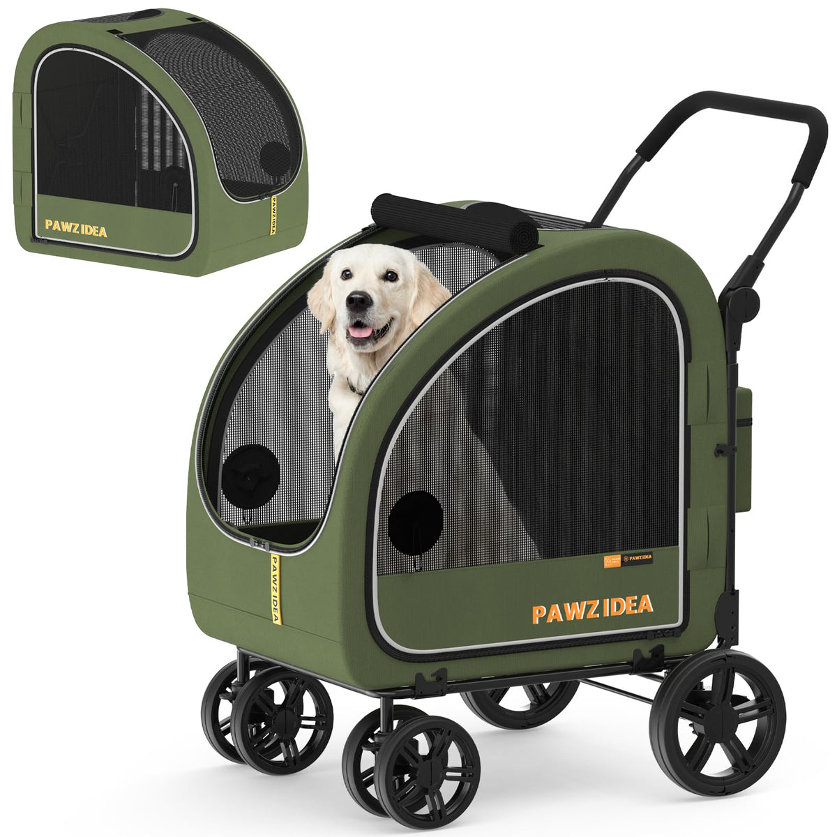 3-in-1 Large Dog Stroller with Detachable Carrier X3084