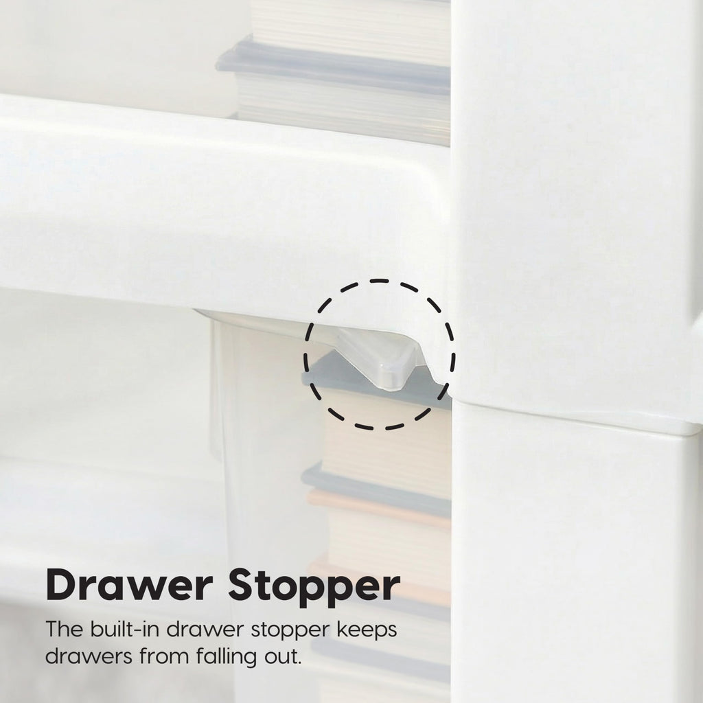 3 Drawer Slim Narrow Storage Organizer 2-Pack White Clear X479527