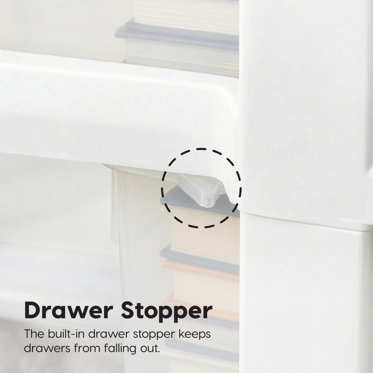 3 Drawer Slim Narrow Storage Organizer 2-Pack White Clear X479527