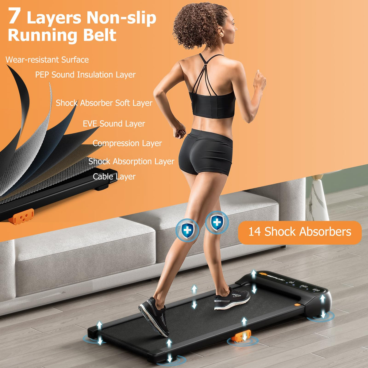 Under Desk Treadmill with 265 lbs Capacity S814808
