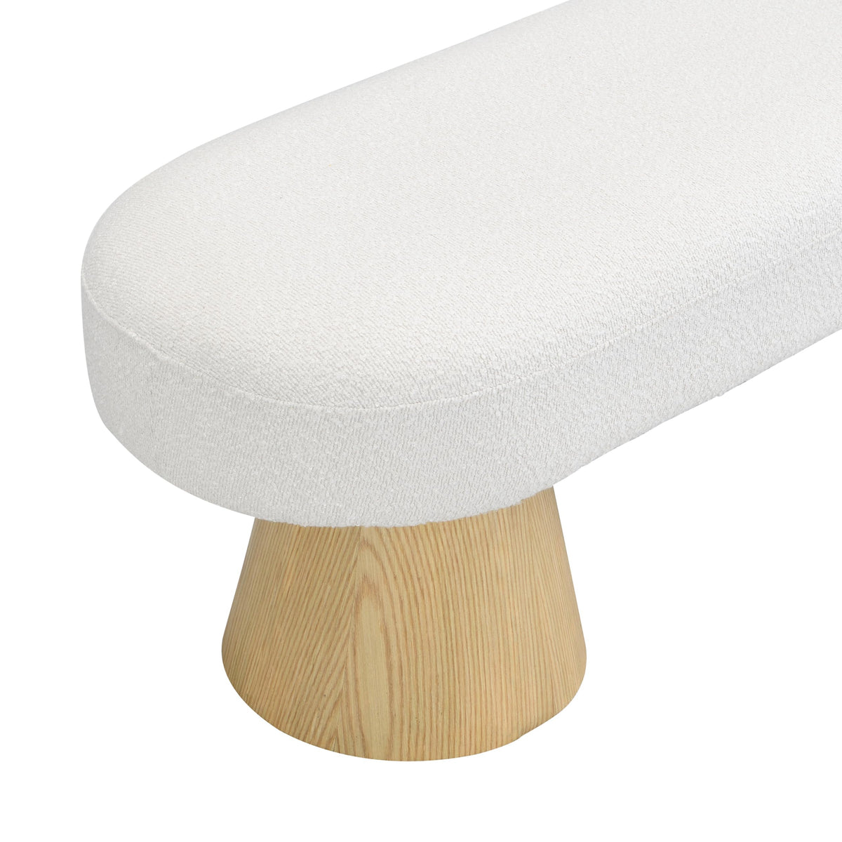 Beige Boucle Oval Dining Bench F3626