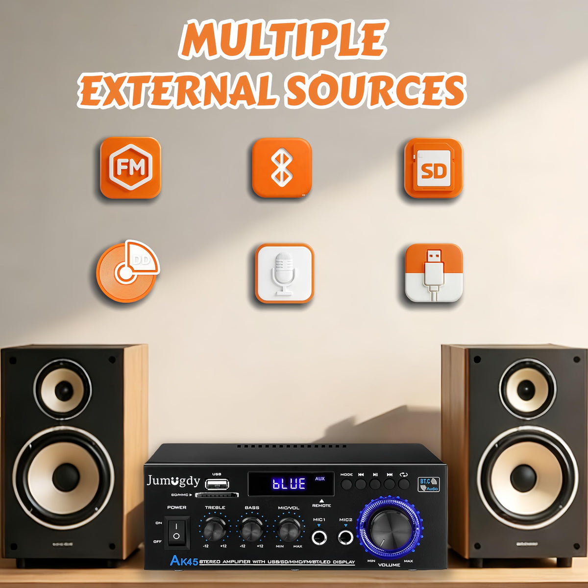 800W 2 Channel Bluetooth Power Amplifier E839