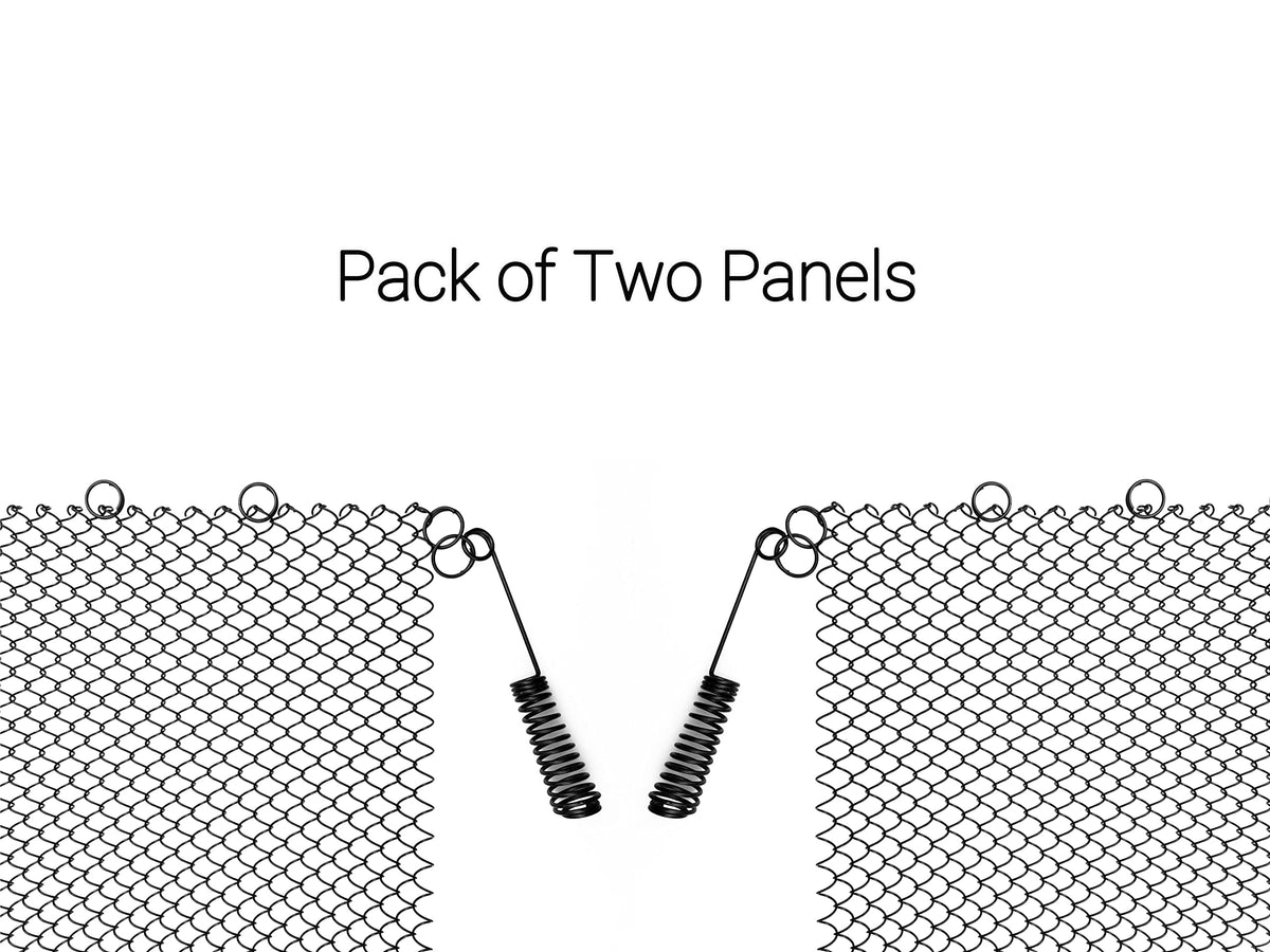 Black Fireplace Mesh Screen Curtain, Two Panels D6256