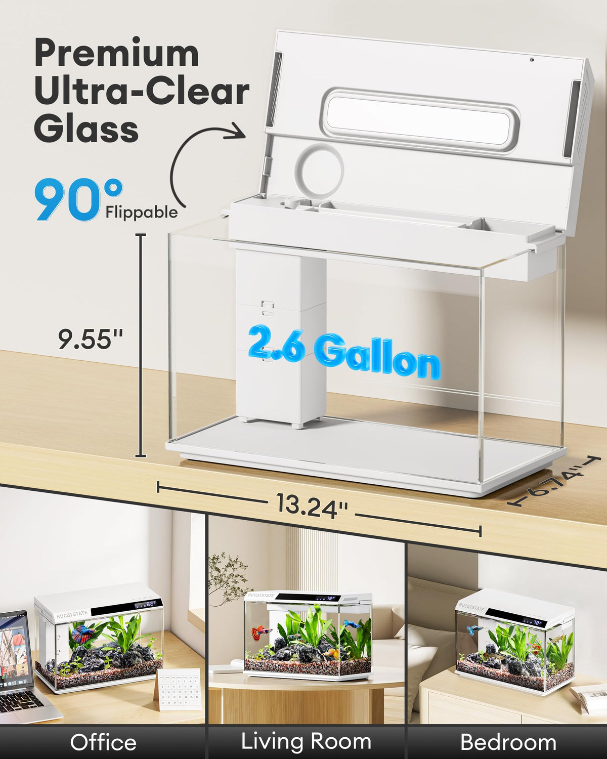 2.6 Gallon Small Fish Tank X85793