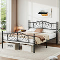 12" Metal Full Platform Bed Frame with Headboard D9718