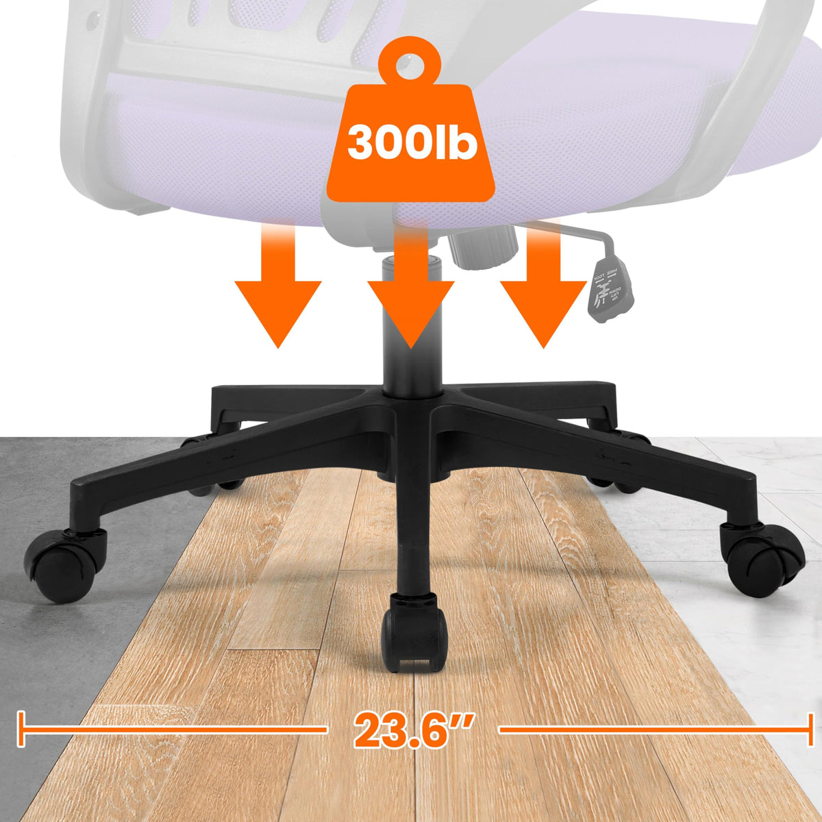 Purple Adjustable Swivel Mesh Office Chair J495448