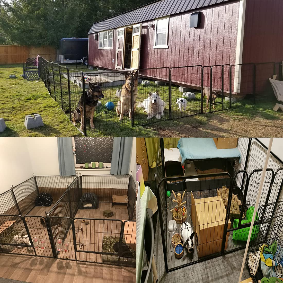 Heavy Duty Metal Fold Dog Playpen with Safety Door, 24 inch C3221