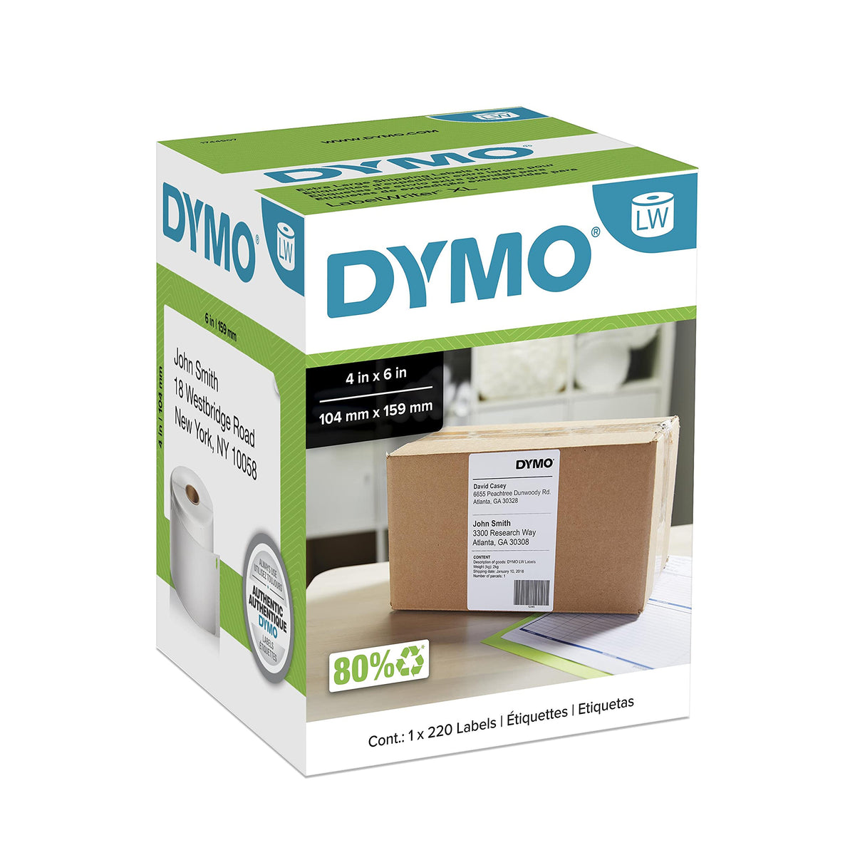 Extra-Large White Shipping Labels, 1 Roll of 220 Z97322