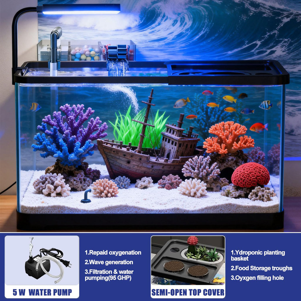 5 Gallon Plastic Fish Tank with Filter and Lid R1616