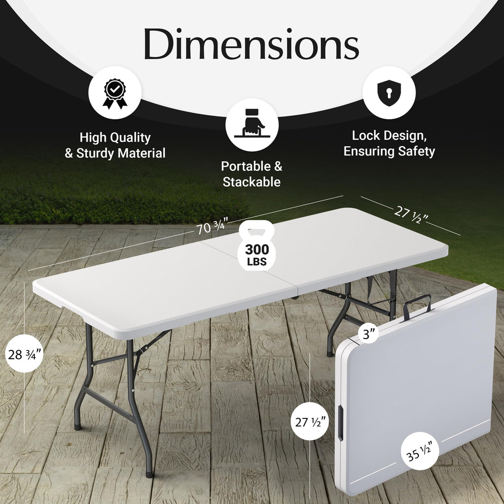 6 Feet Foldable Table with Steel Legs J8171