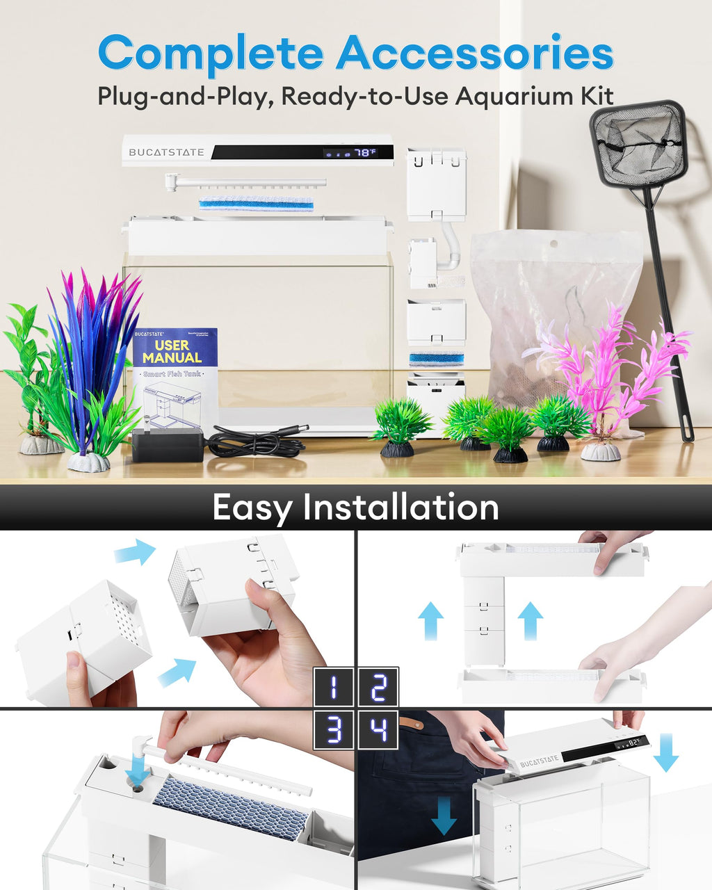 2.6 Gallon Small Fish Tank X85793