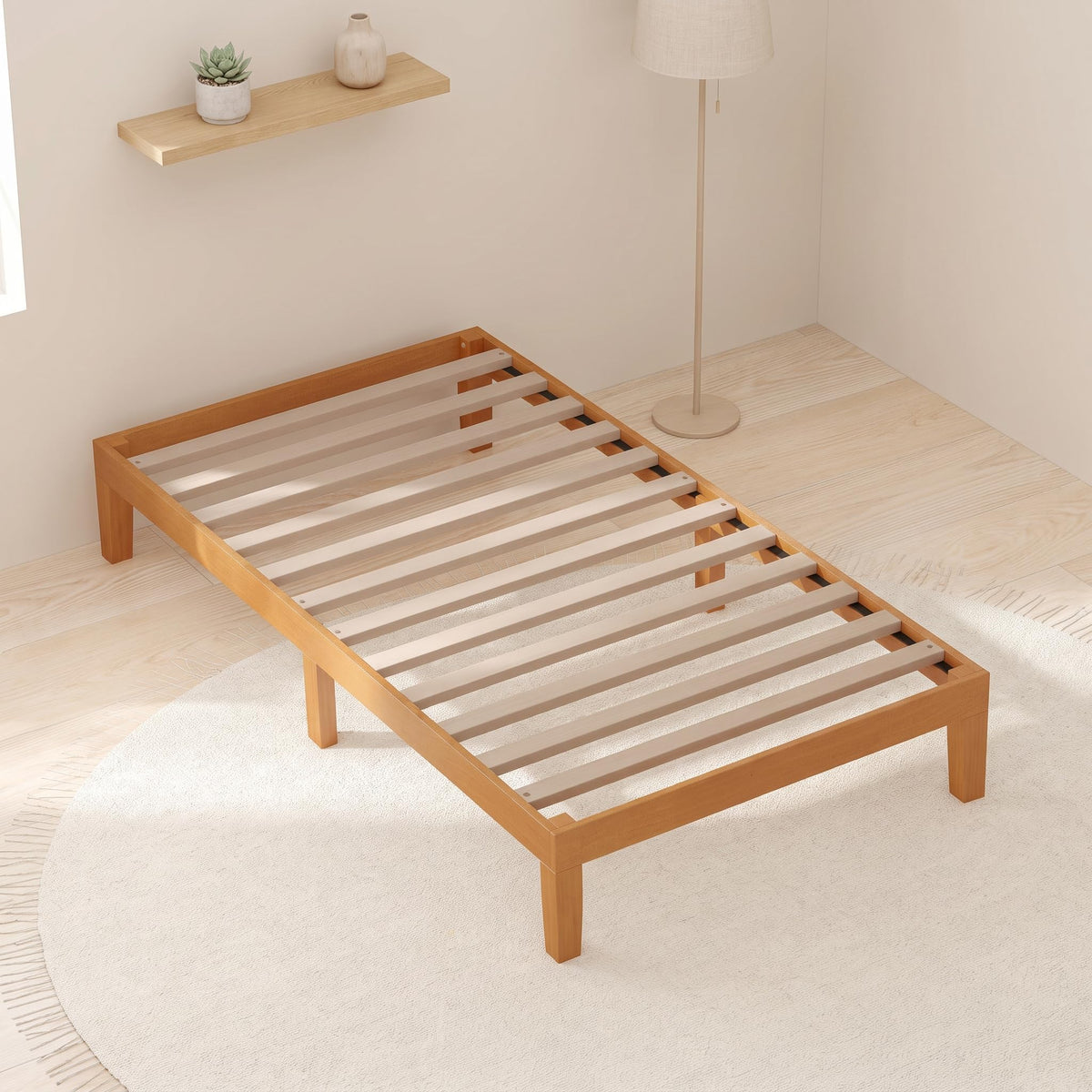 Solid Wood Twin Bed Frame with Under Bed Storage R219