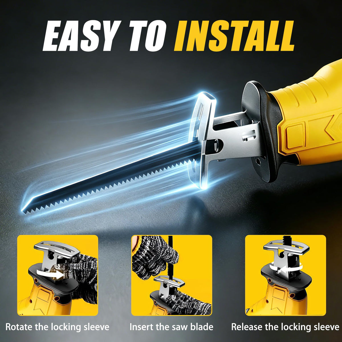 Cordless Reciprocating Saw 400W 3000RPM with 4 Saw Blades H29589