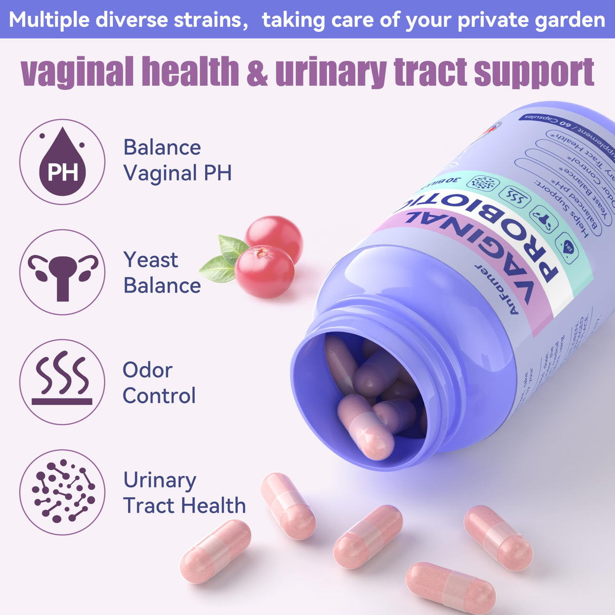 Probiotics for Women with Prebiotics & Lactobacillus Blend 30 Billion CFU, 60 Capsules E69757