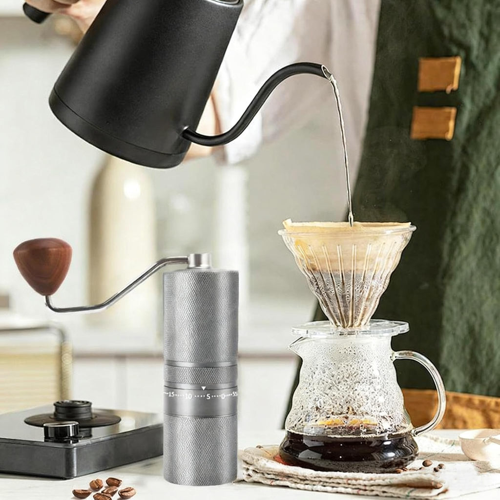 Manual Portable Coffee Grinder with 7 Star Conical Burr C711