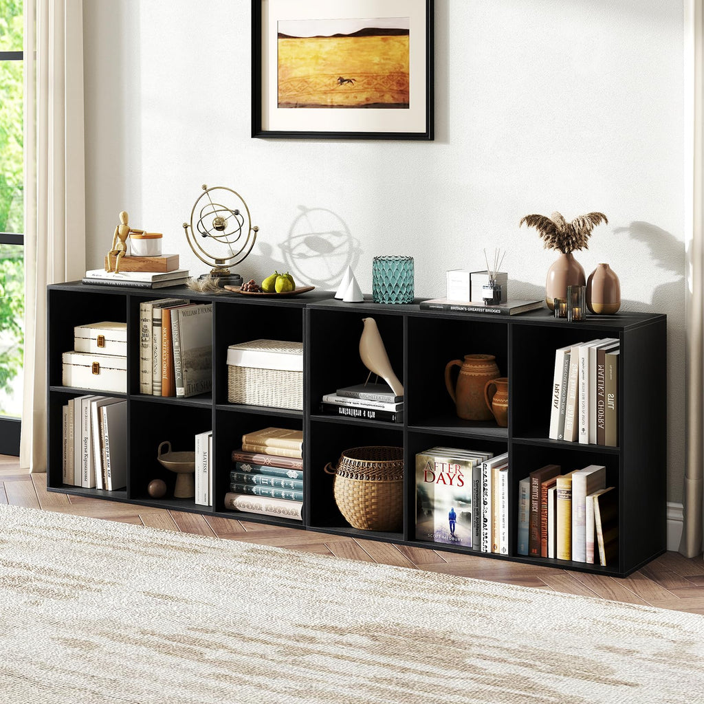 Black 6-Cube 3-Tier Bookcase S58054