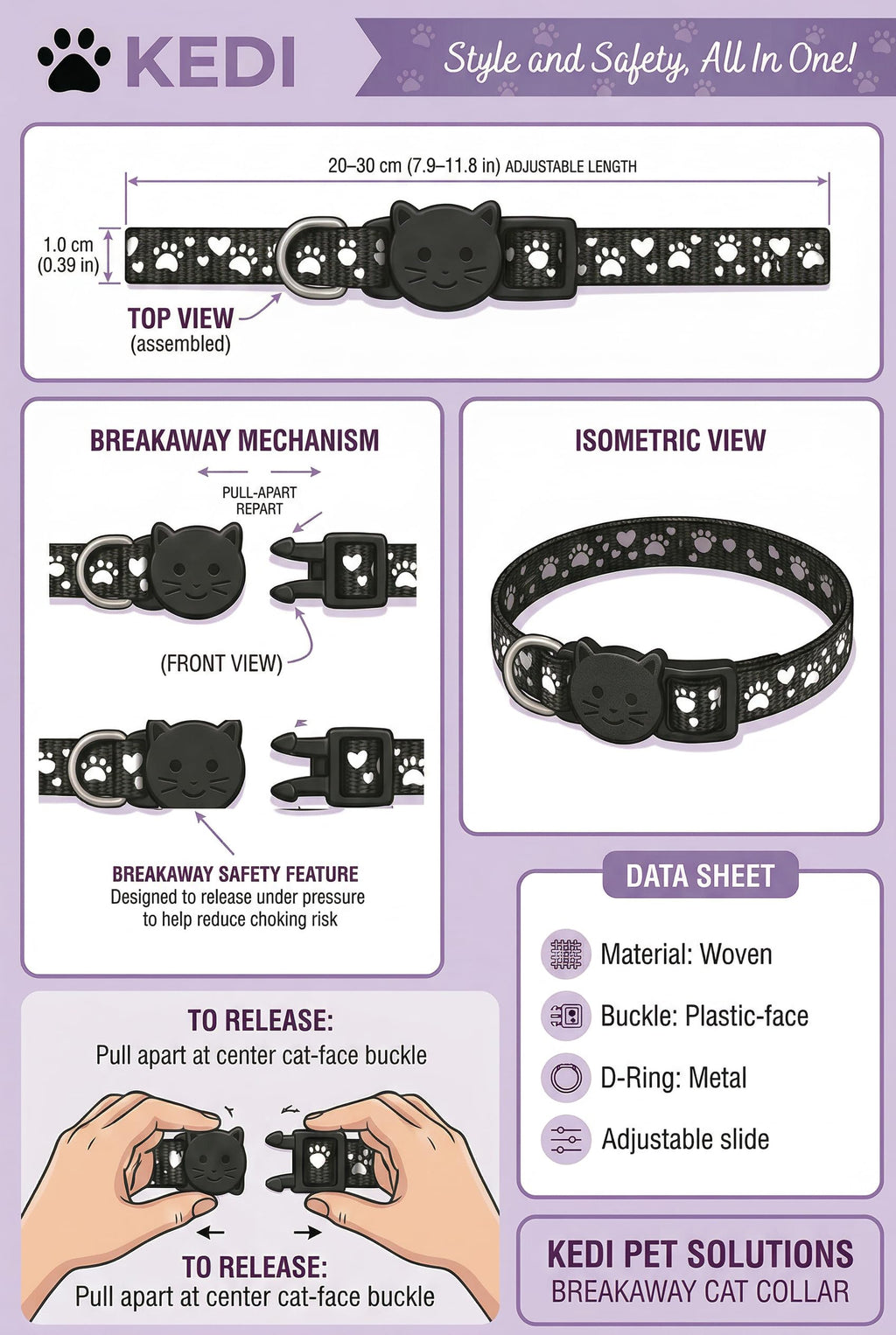 Black Medium Cat Cone Collar E124964