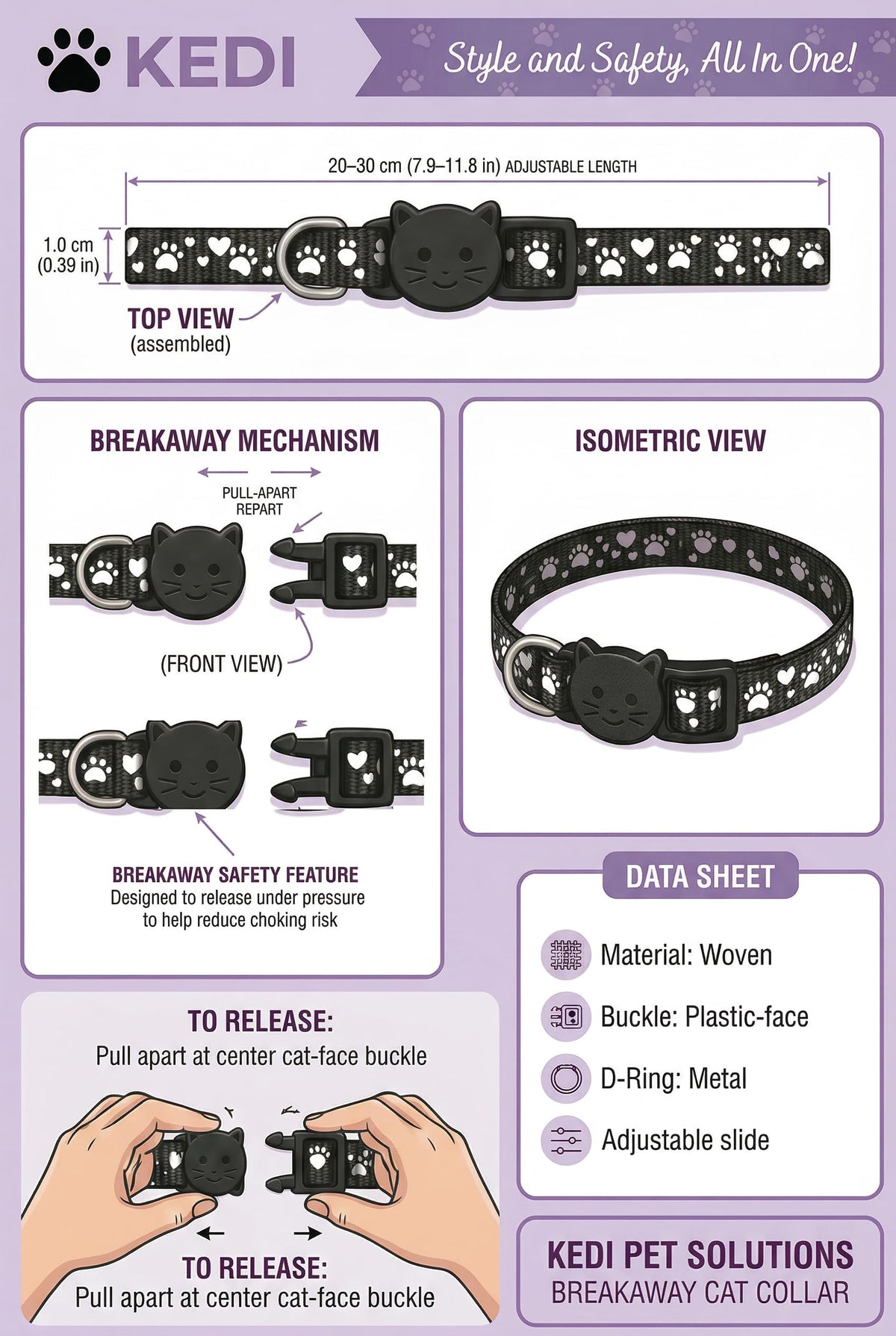 Black Medium Cat Cone Collar E124964
