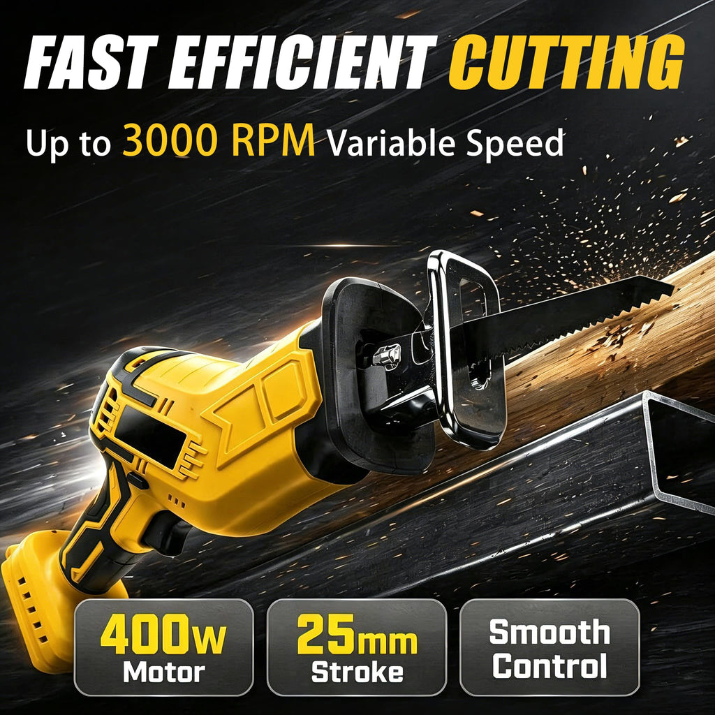 Cordless Reciprocating Saw 400W 3000RPM with 4 Saw Blades H29589