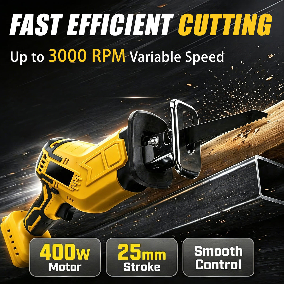 Cordless Reciprocating Saw 400W 3000RPM with 4 Saw Blades H29589