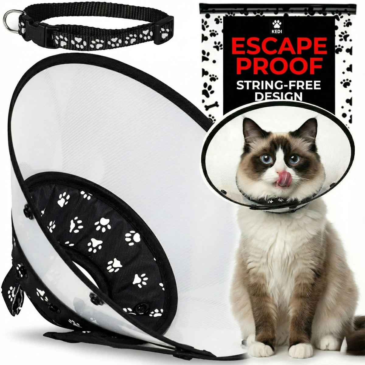 Black Medium Cat Cone Collar E124964