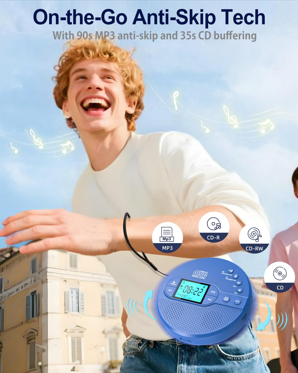 Portable CD Player with FM Transmitter & Speaker G84010