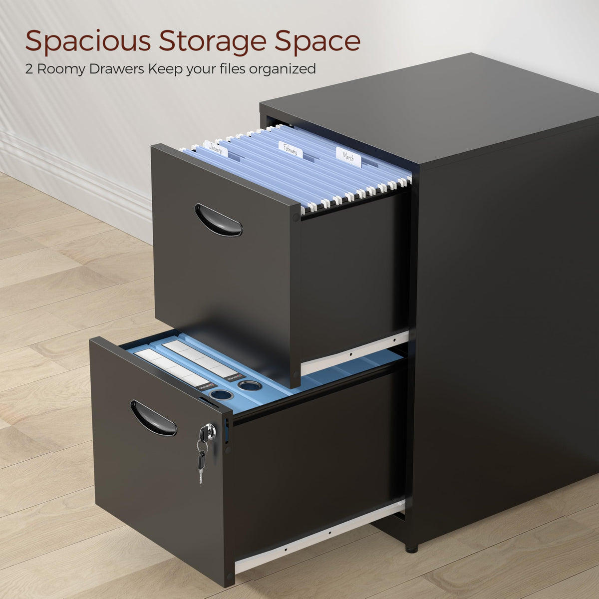 2 Drawer Metal File Cabinet with Lock L95584