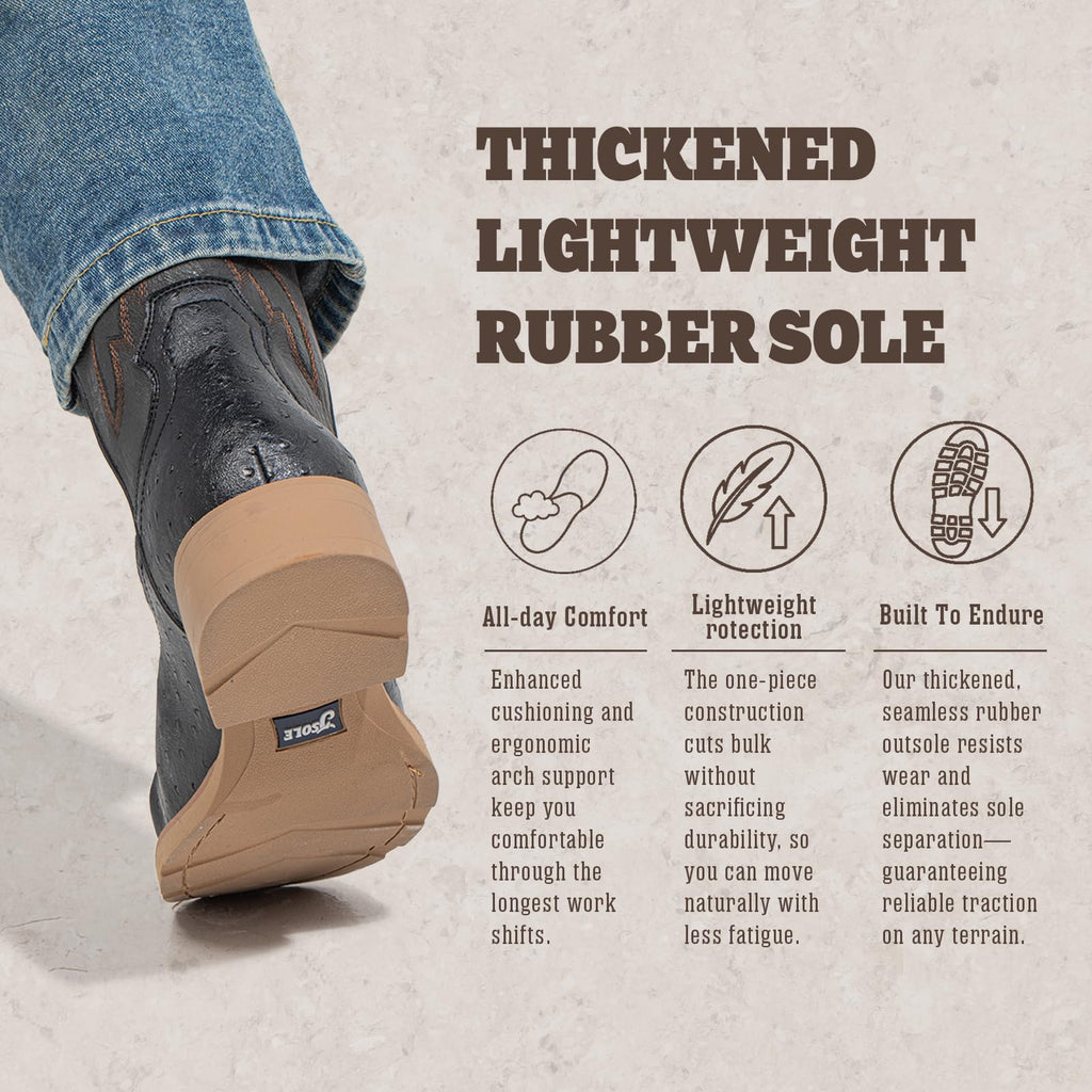 Mens Cowboy Boots Square Toe Wide Fit V85886