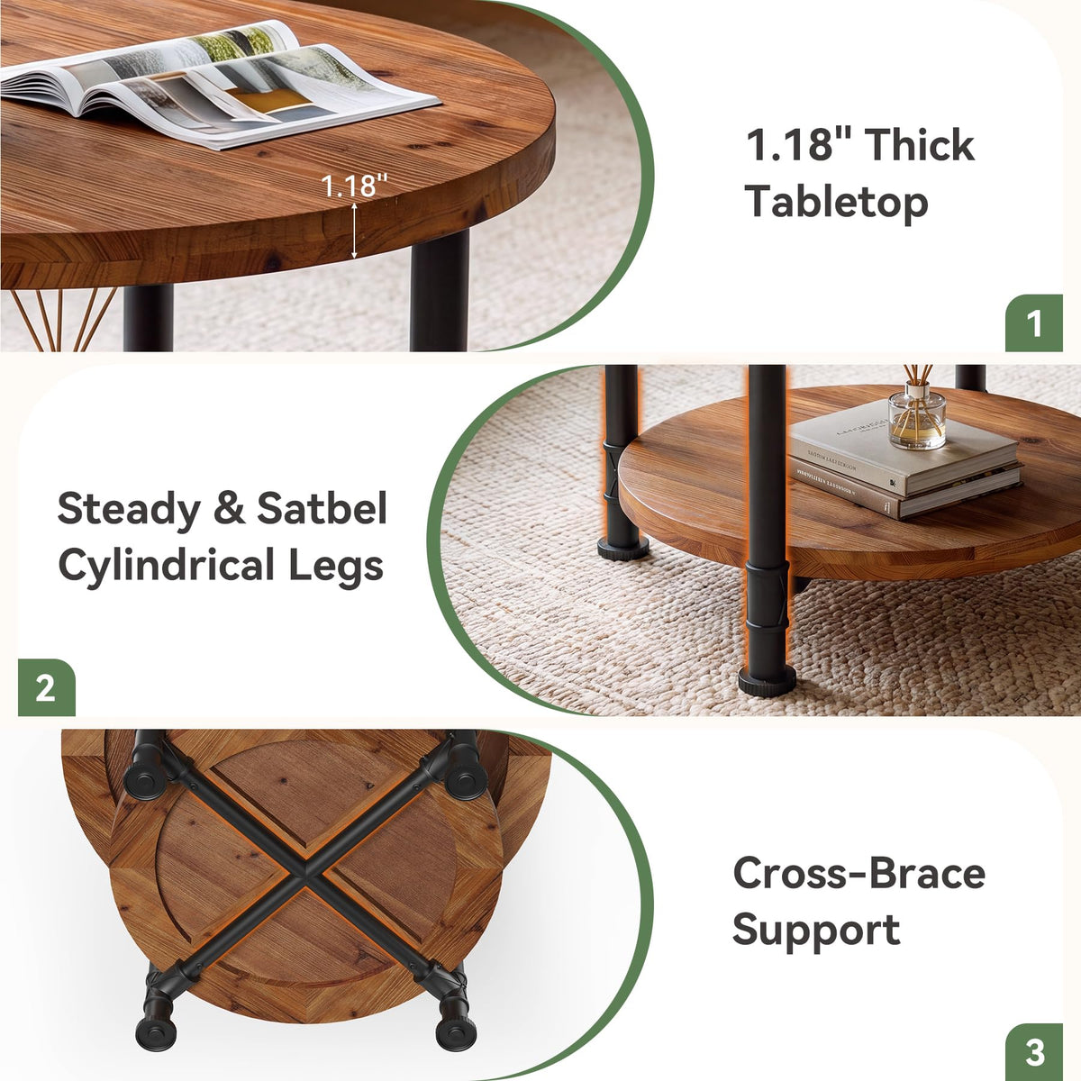 Solid Wood Round Coffee Table S45222