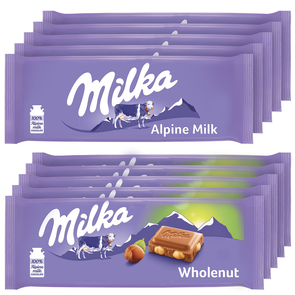 Chocolate Bars Variety Pack, Alpine Milk & Hazelnut, 10 - 3.52 oz Bars A588906