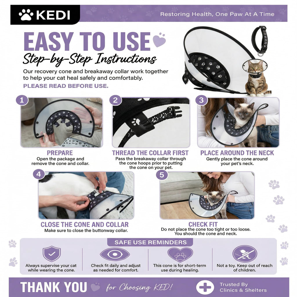 Black Medium Cat Cone Collar E124964