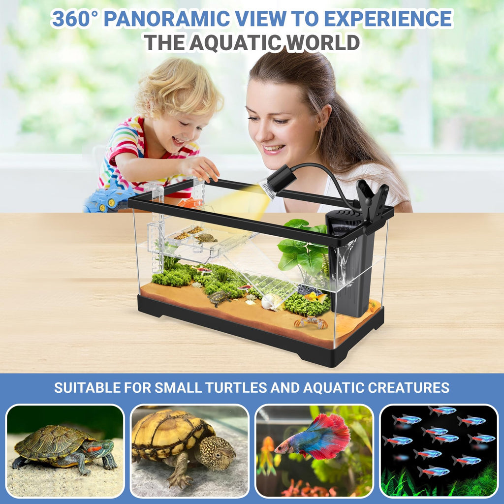 Aquatic Turtle Tank with Lamp and Filter Kit Q9725