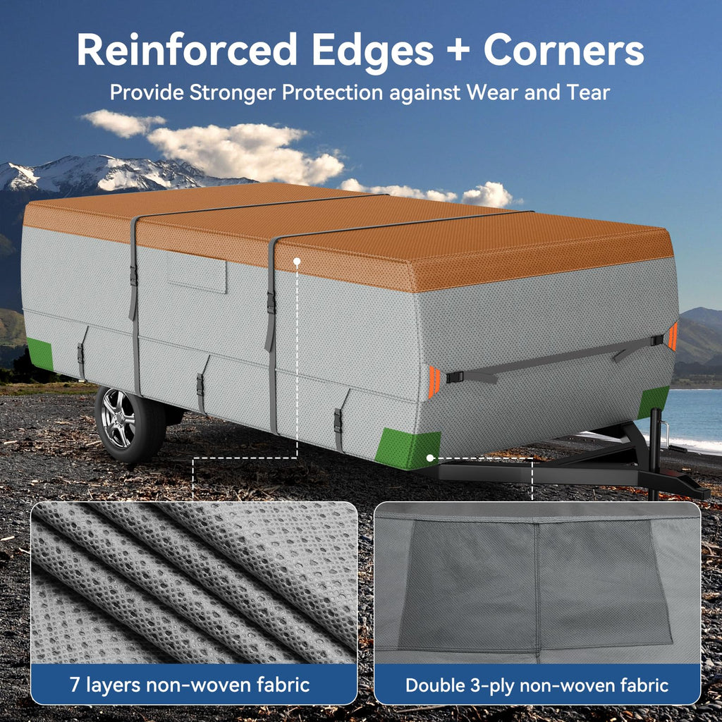Waterproof Pop Up Camper Tent Trailer Cover 10'-12' A5814