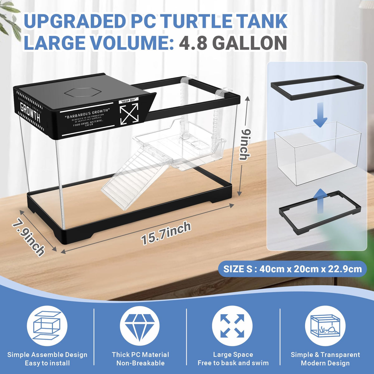 Aquatic Turtle Tank with Lamp and Filter Kit Q9725