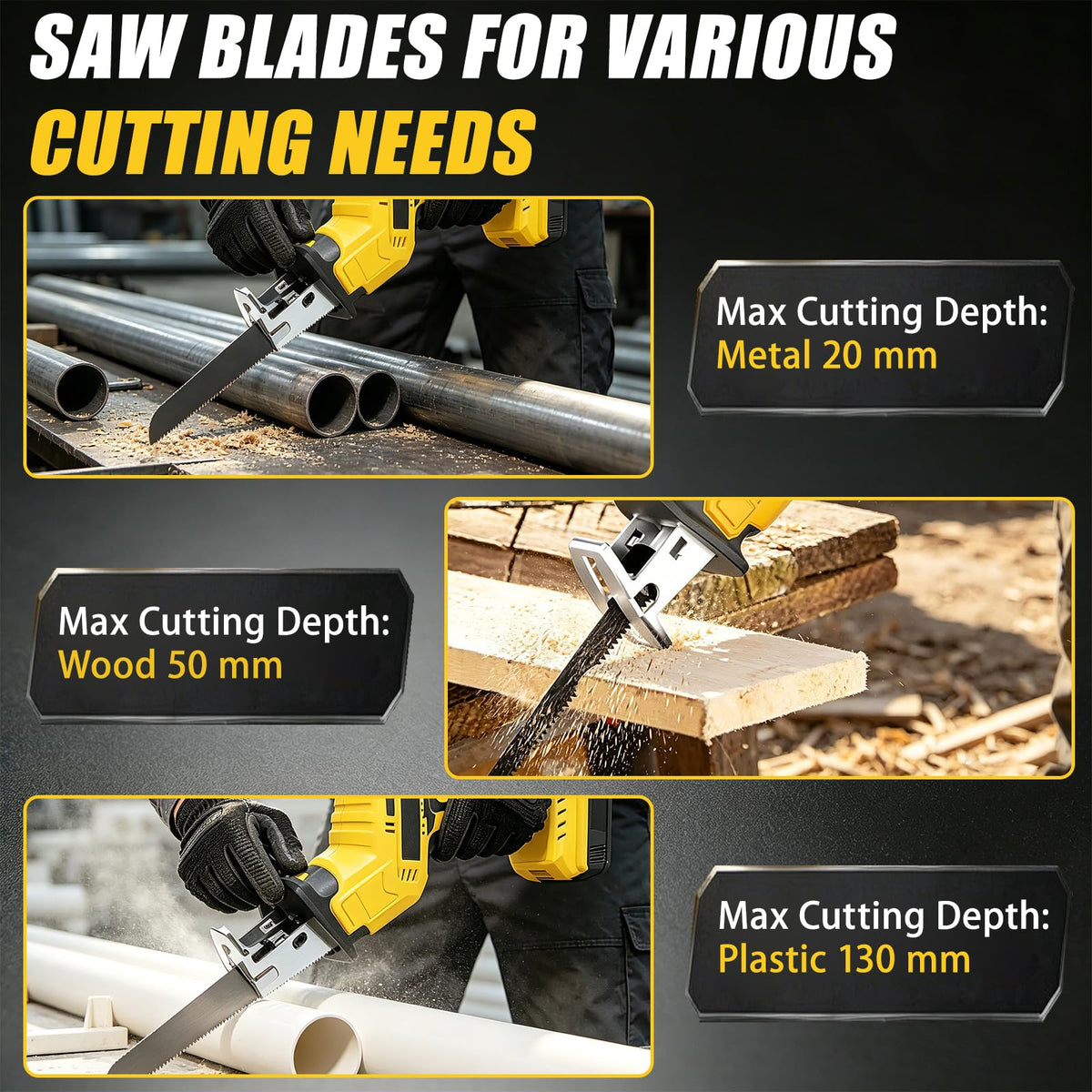 Cordless Reciprocating Saw 400W 3000RPM with 4 Saw Blades H29589
