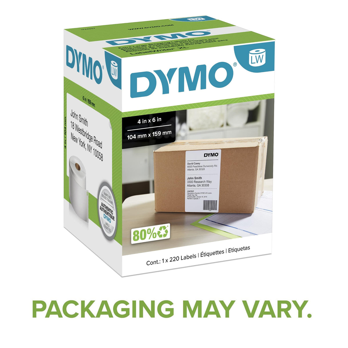 Extra-Large White Shipping Labels, 1 Roll of 220 Z97322
