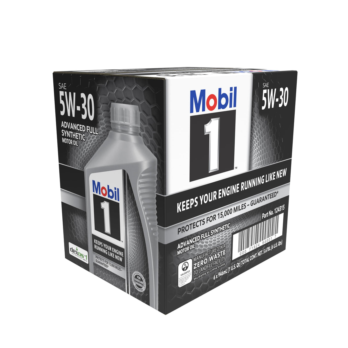 Full Synthetic Motor Oil 5W-30, 6-pack of 1 quarts P74967