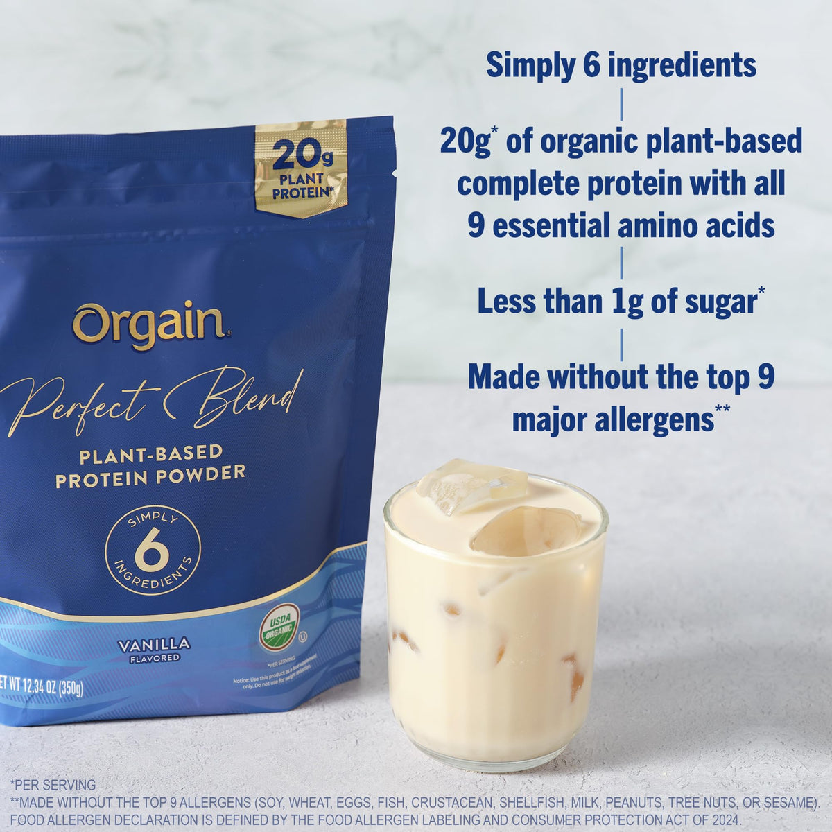 Organic Vegan Protein Powder, 20g Plant Protein, Vanilla W253456