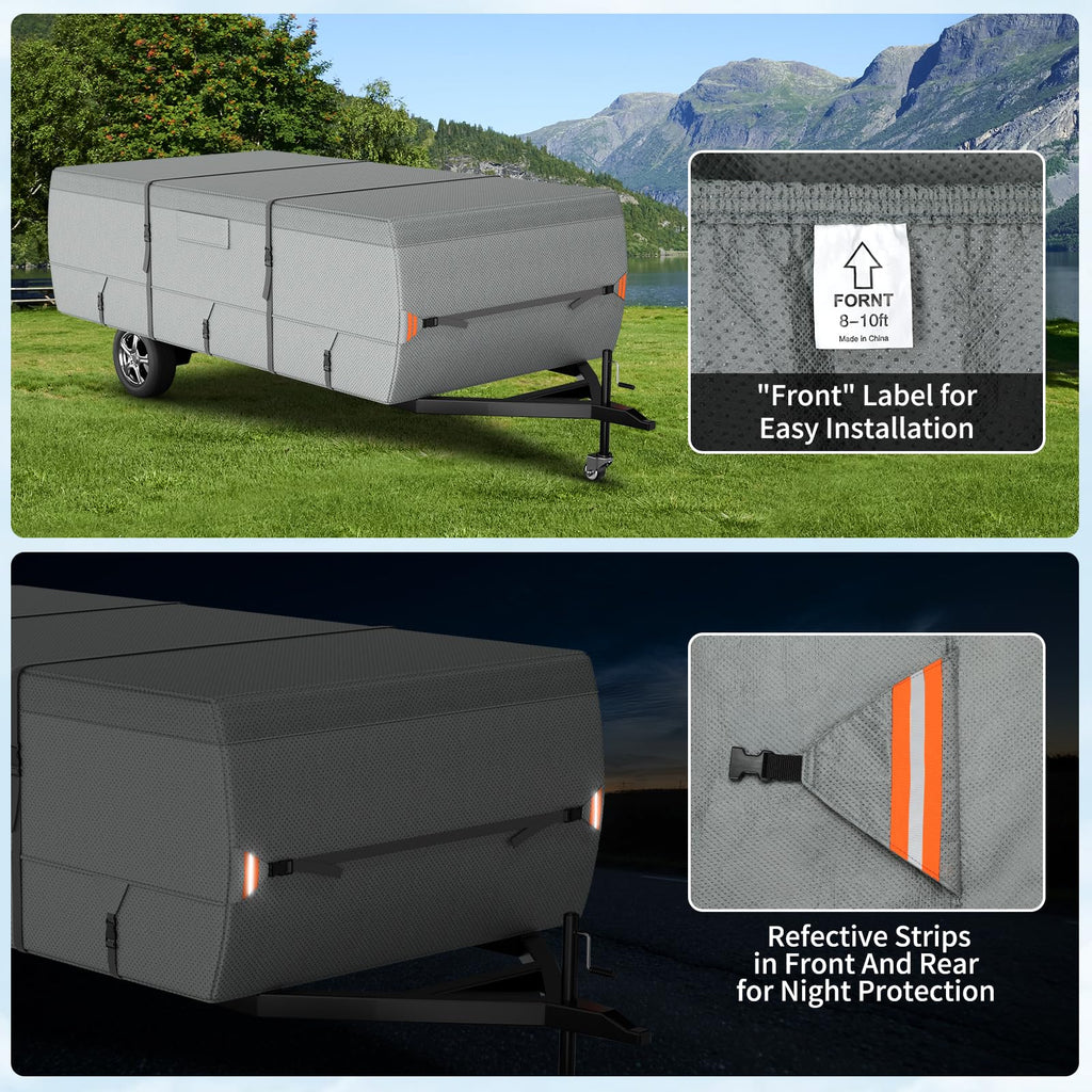 Waterproof Pop Up Camper Tent Trailer Cover 10'-12' A5814