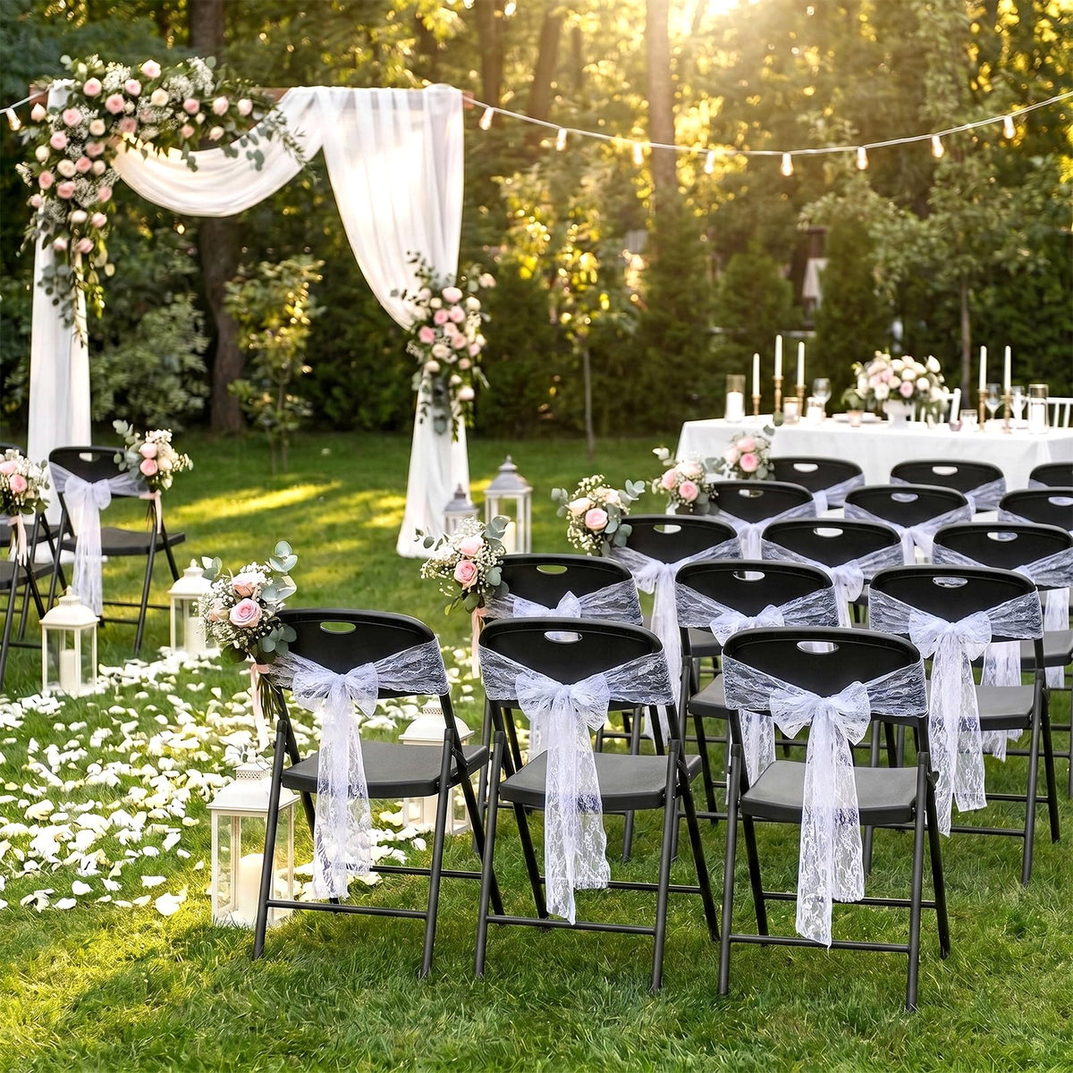 Black Plastic Folding Chair with Steel Frame M839