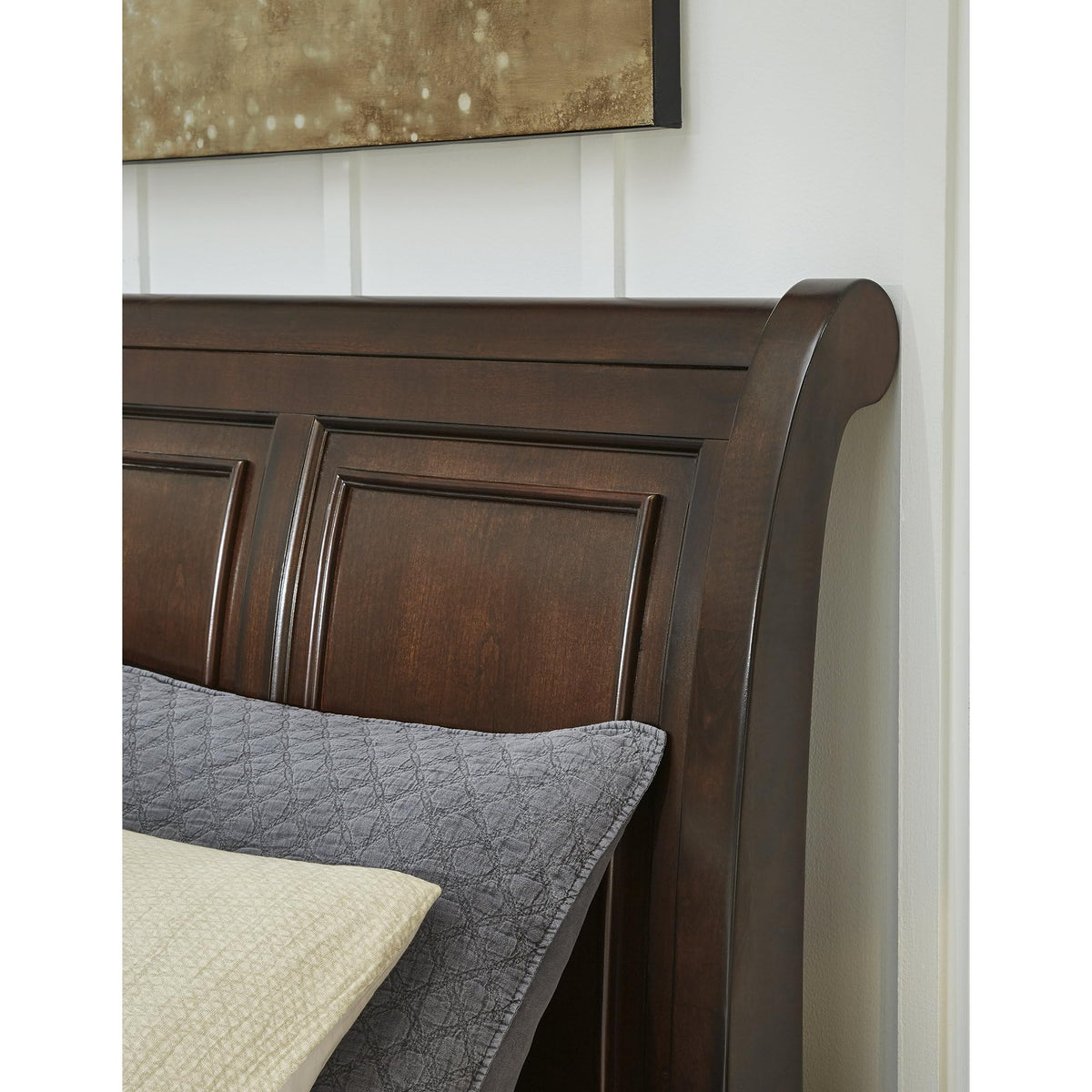 Cal King Sleigh Bed Frame with Storage H204