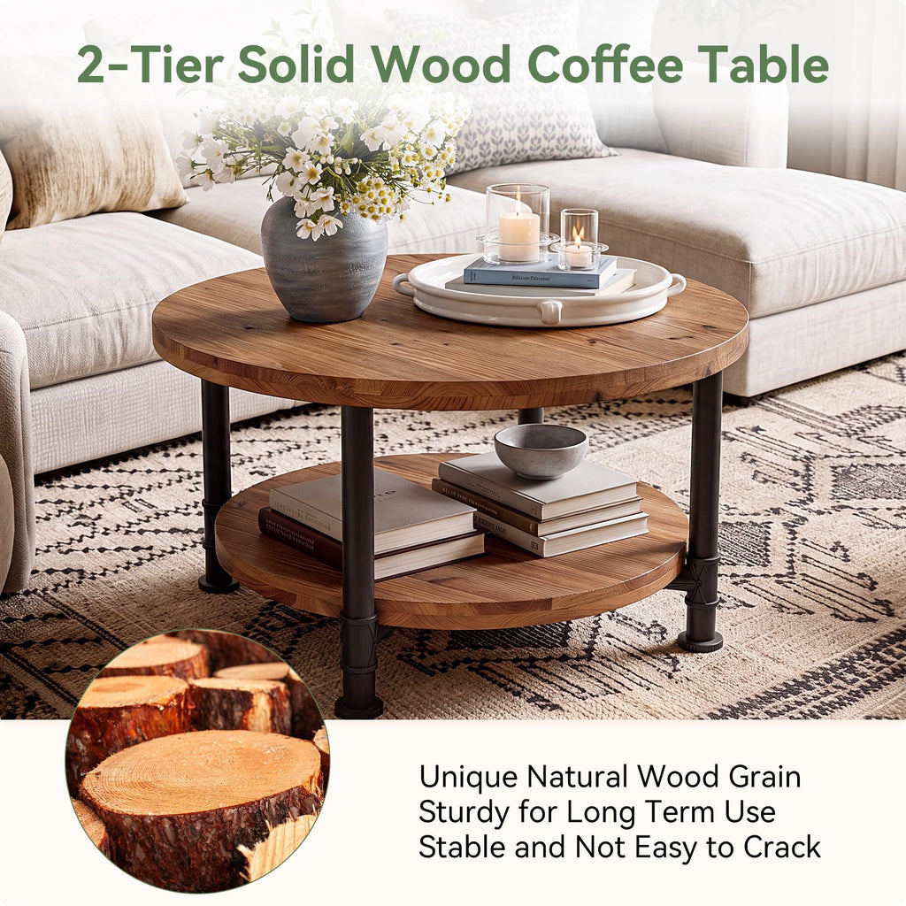 Solid Wood Round Coffee Table S45222